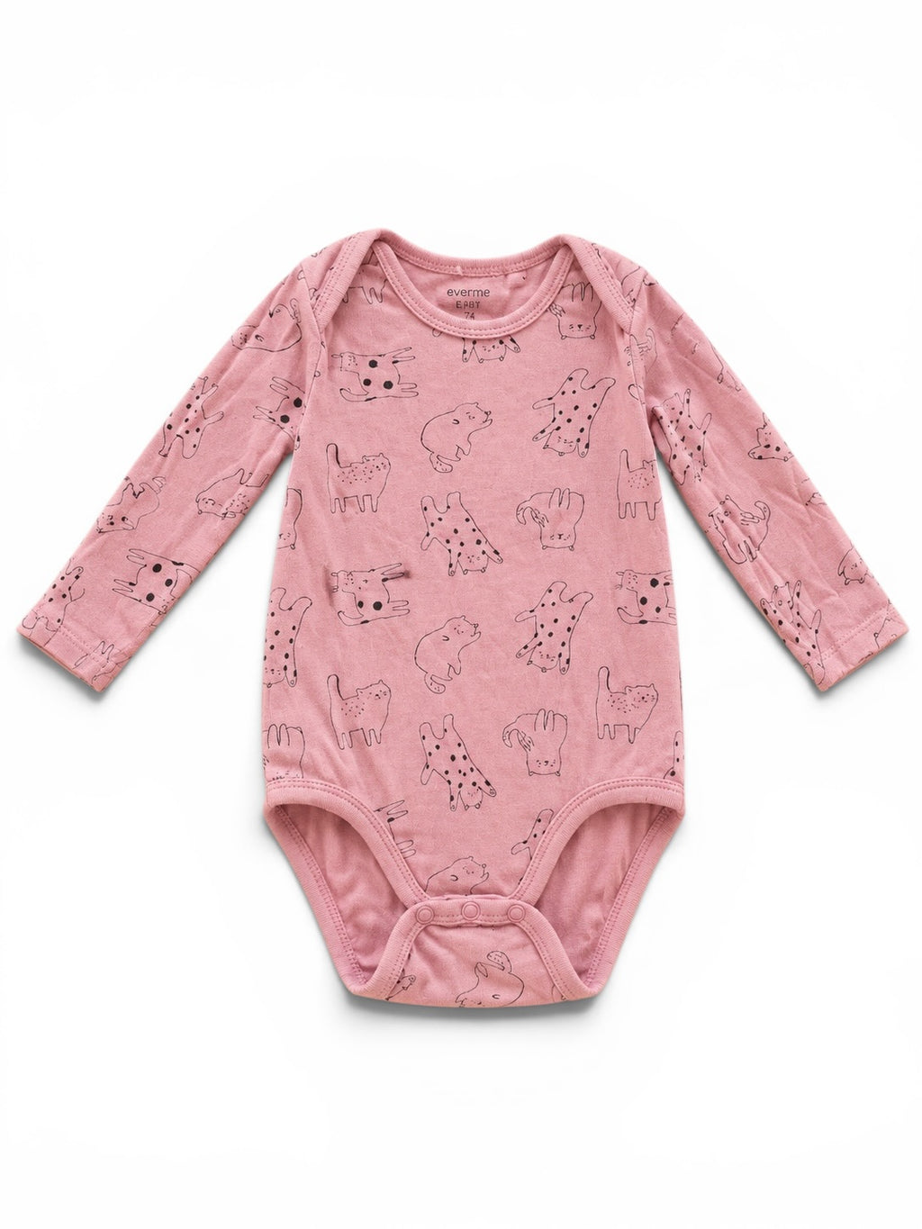 everme Baby Body Rosa mit Tiermotiv