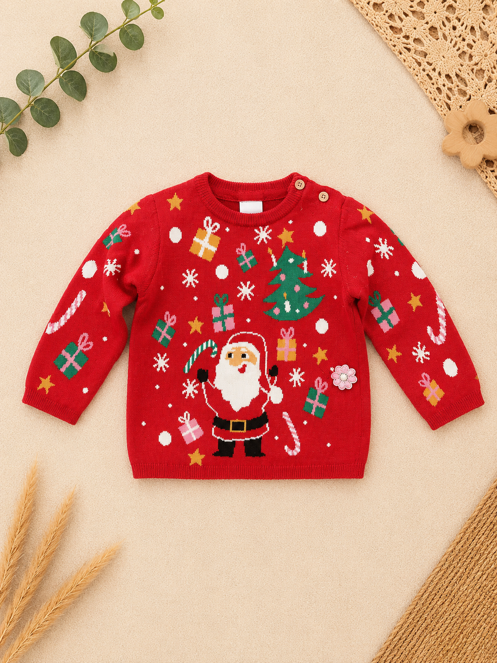 H&M Weihnachtspullover Rot