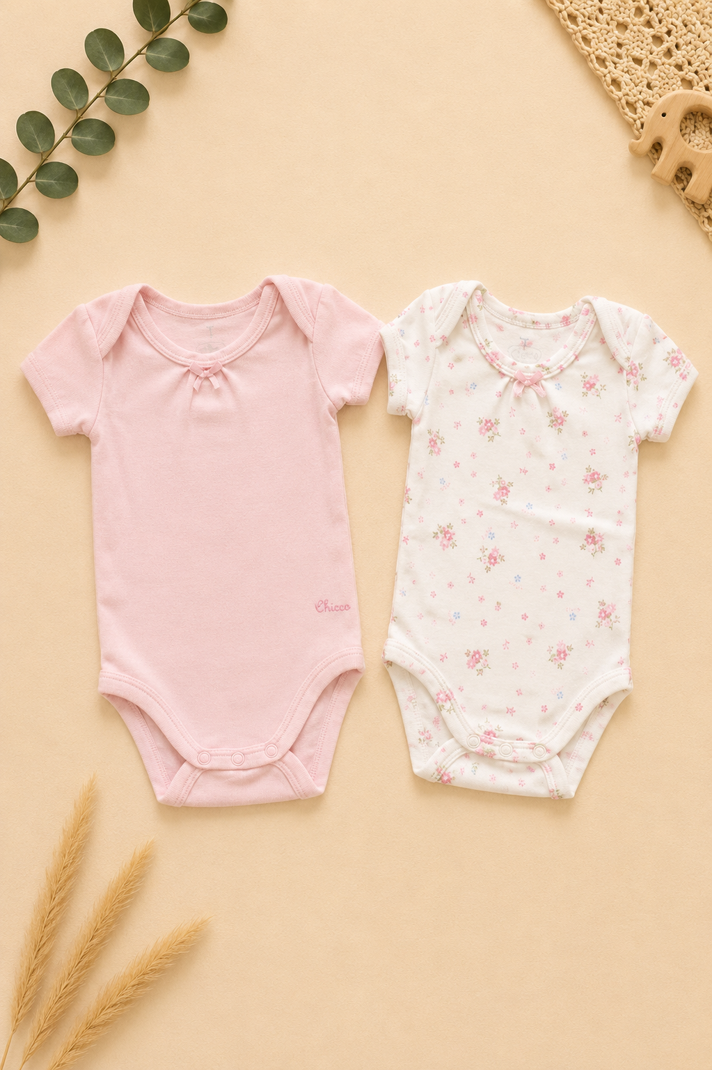 Chicco 2er-Set Kurzarmbodys Rosa