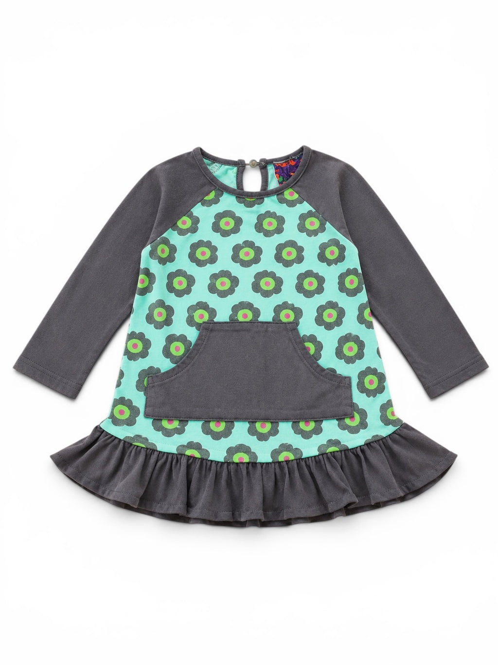 Kleid mit Blumenmuster und Tasche