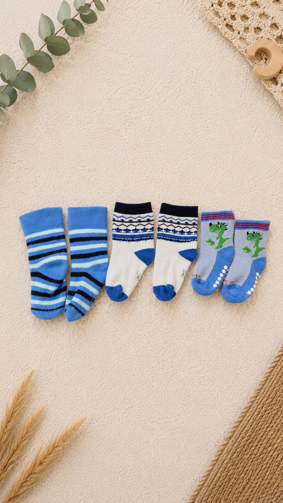 Tolles 3er-Set Babysocken in Blau