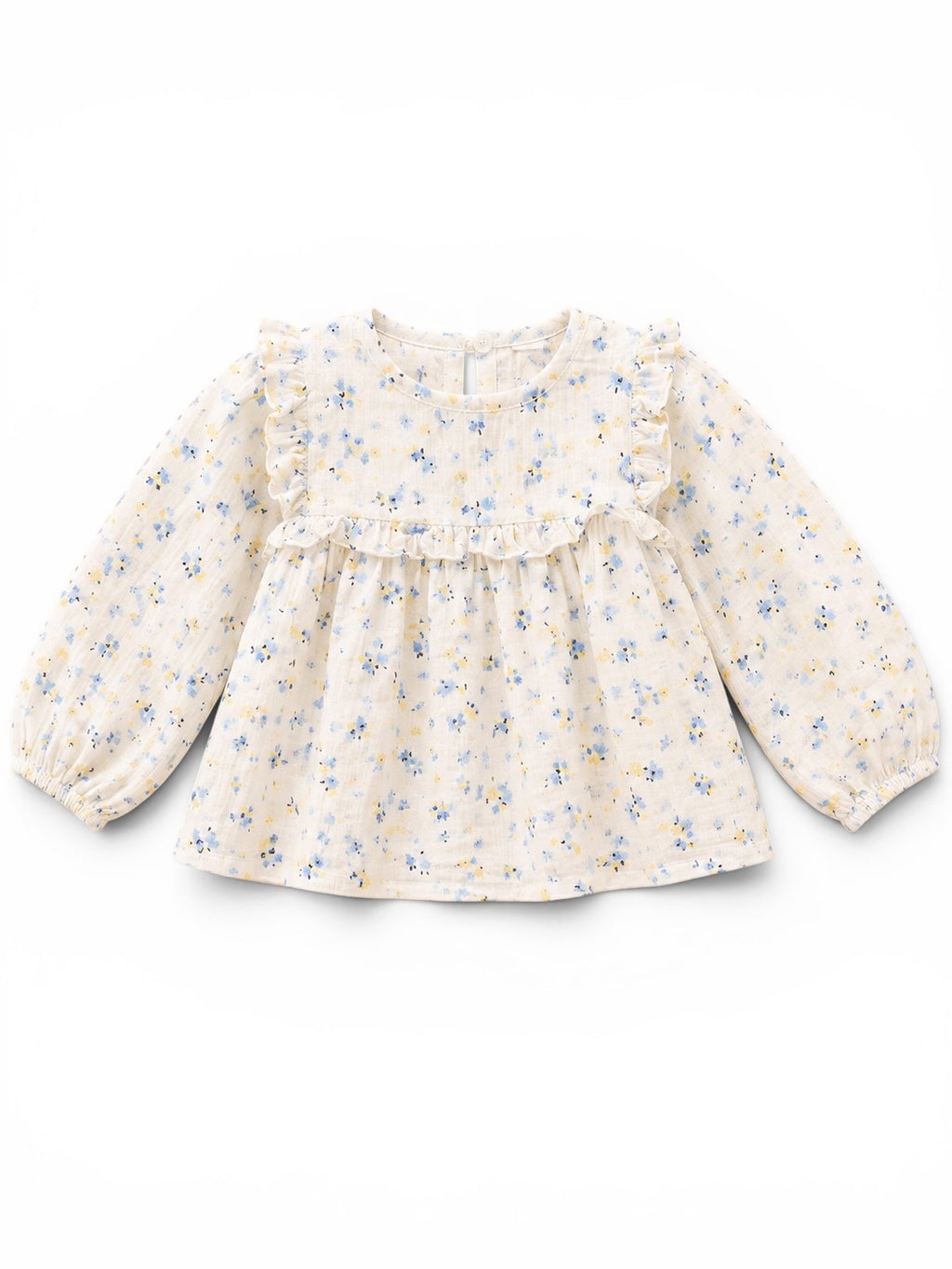 Geblümte Bluse mit Rüschen