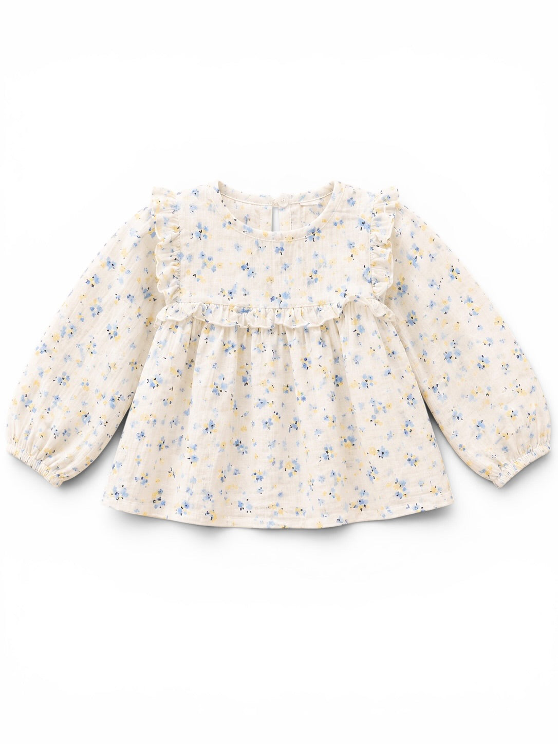 Geblümte Bluse mit Rüschen