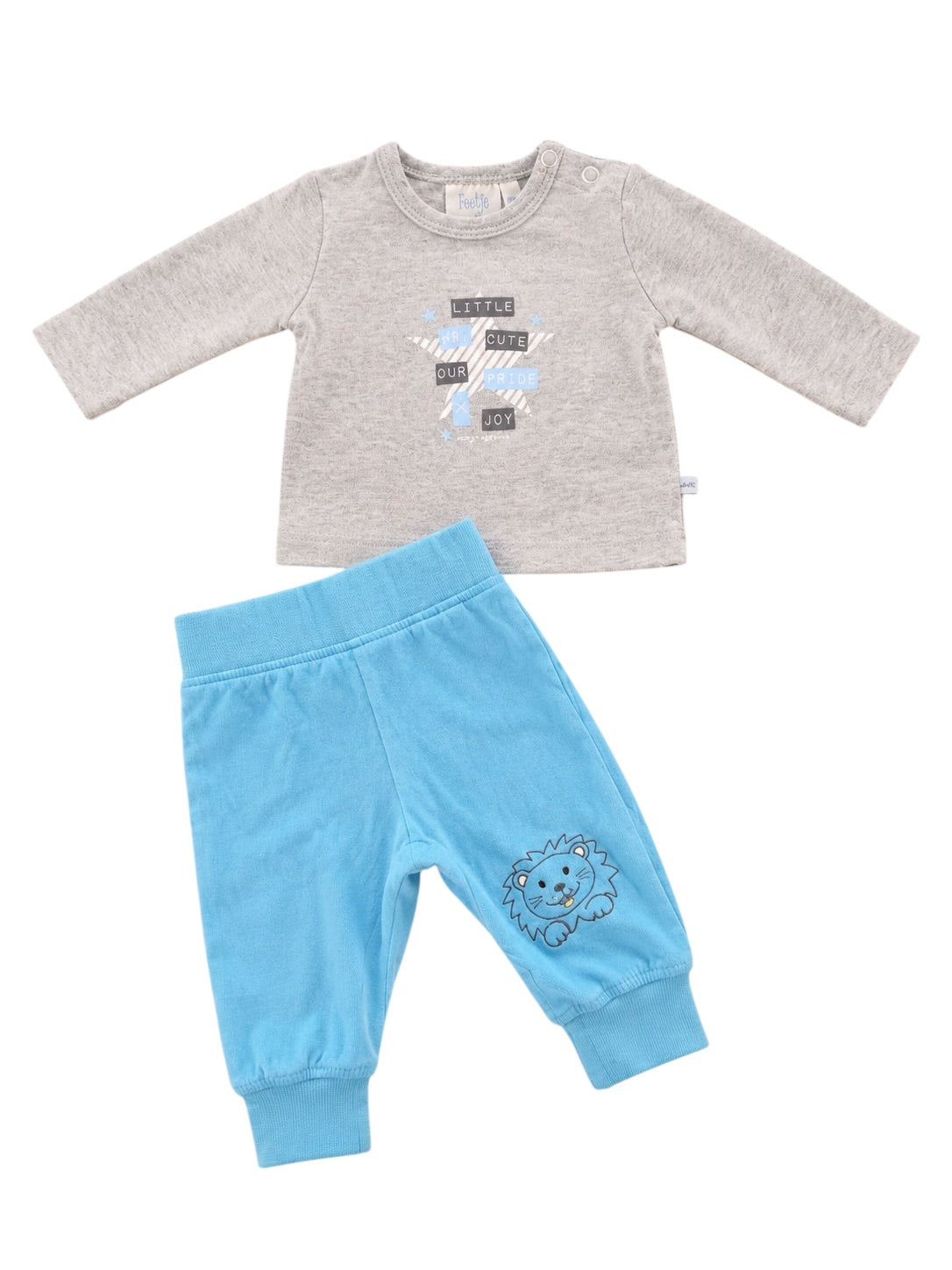 Feetje Baby-Set Grau Blau Löwe 2-teilig