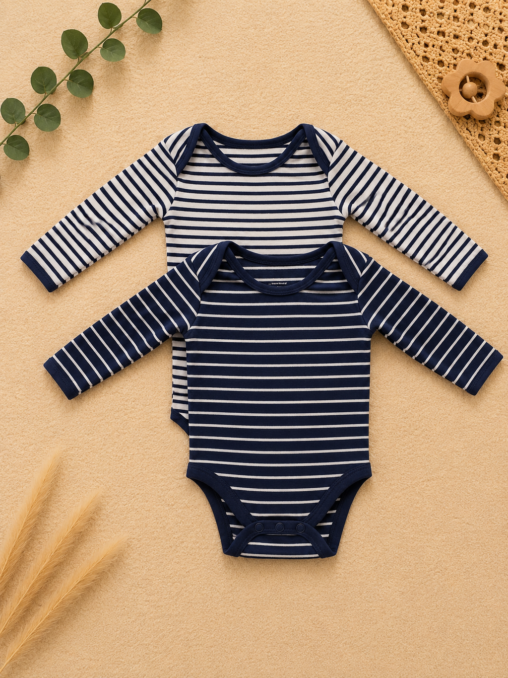 Baby Body Set Marine Gestreift
