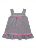 Sommerkleid Grau mit rosa Sternchen