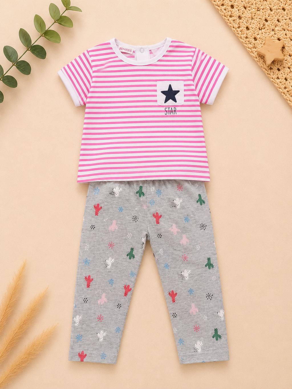 Brums Set Pink Gestreift