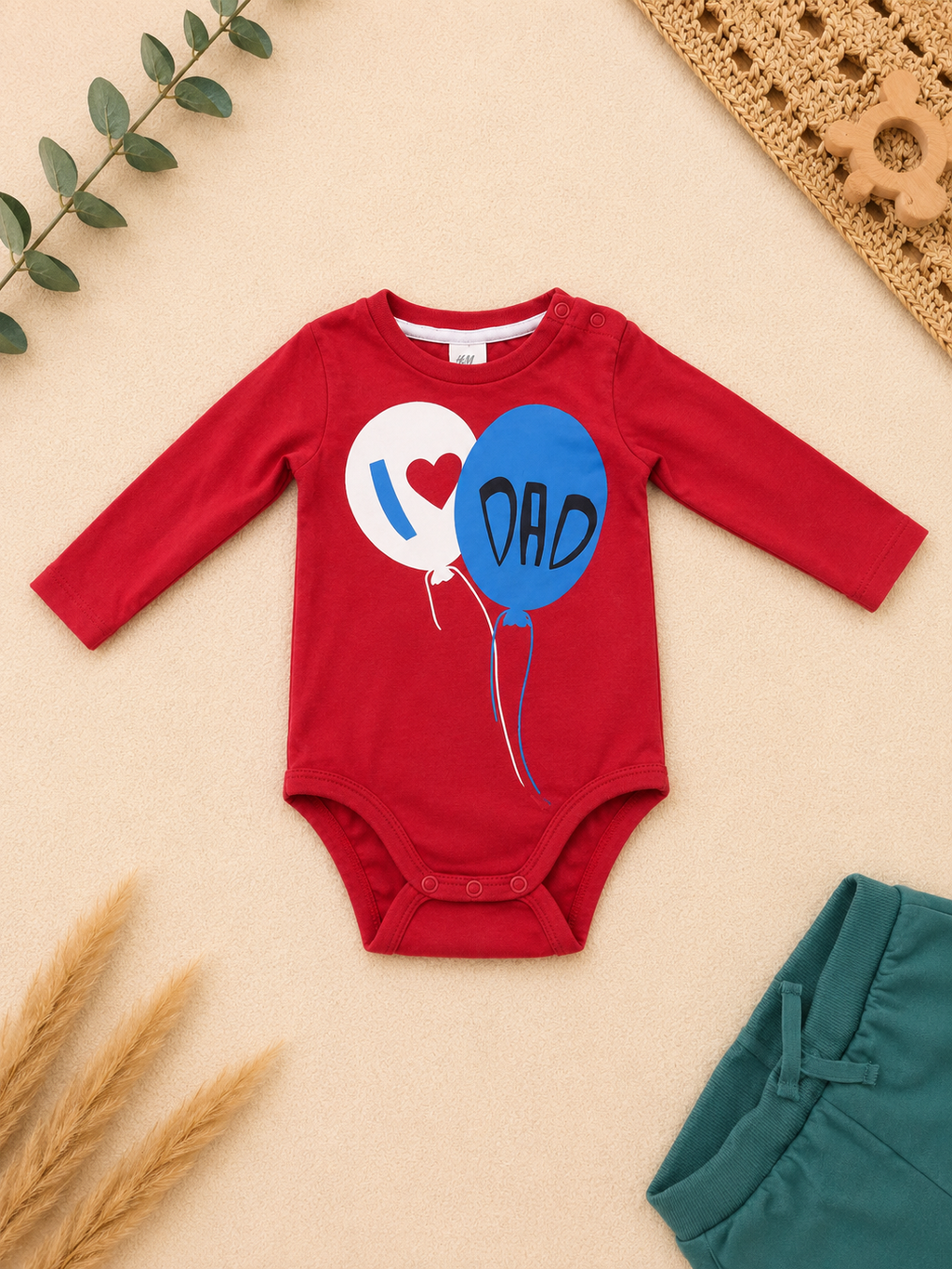 H&M Langarmbody I Love Dad