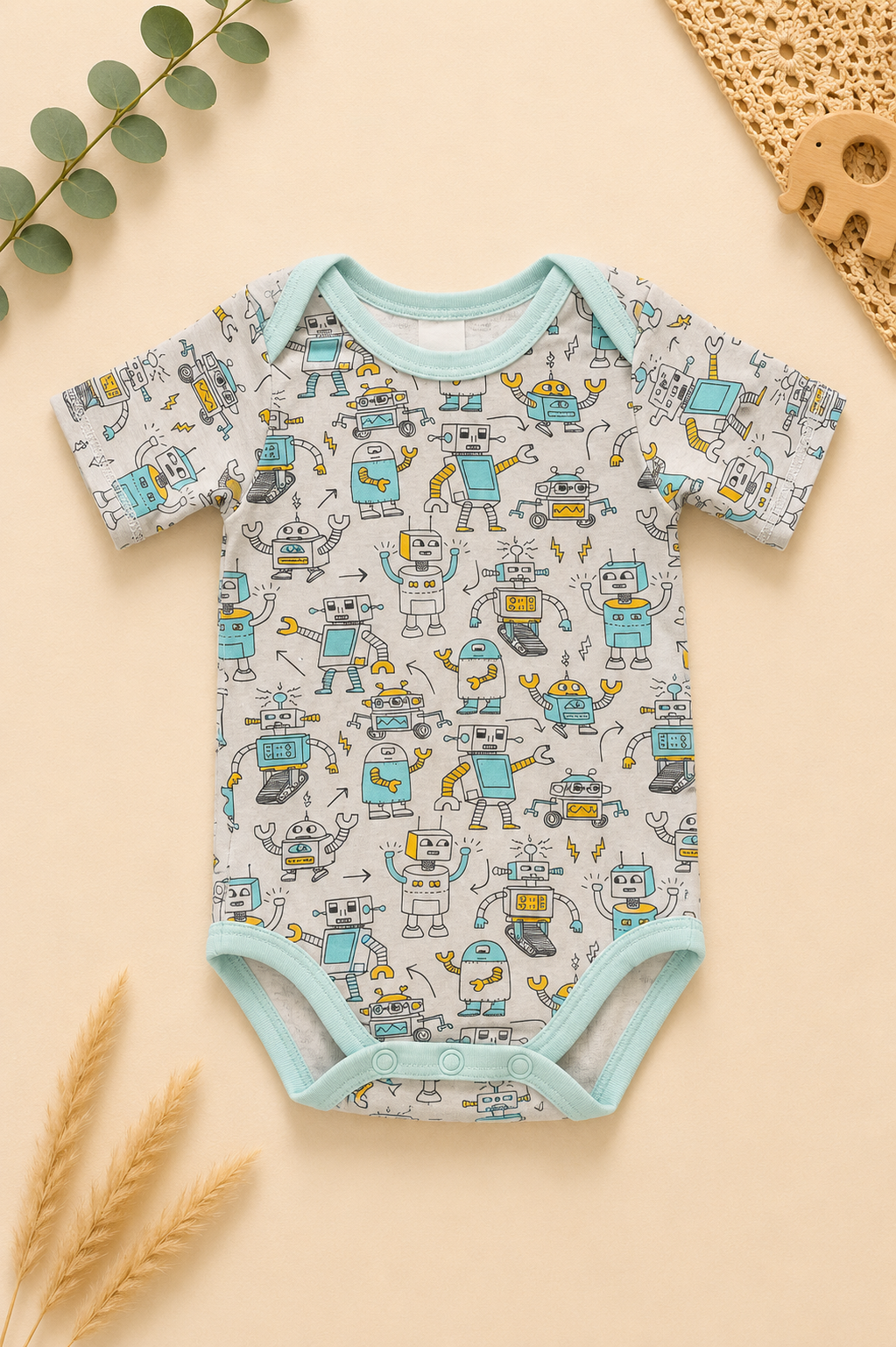 Babybody mit Robotermuster