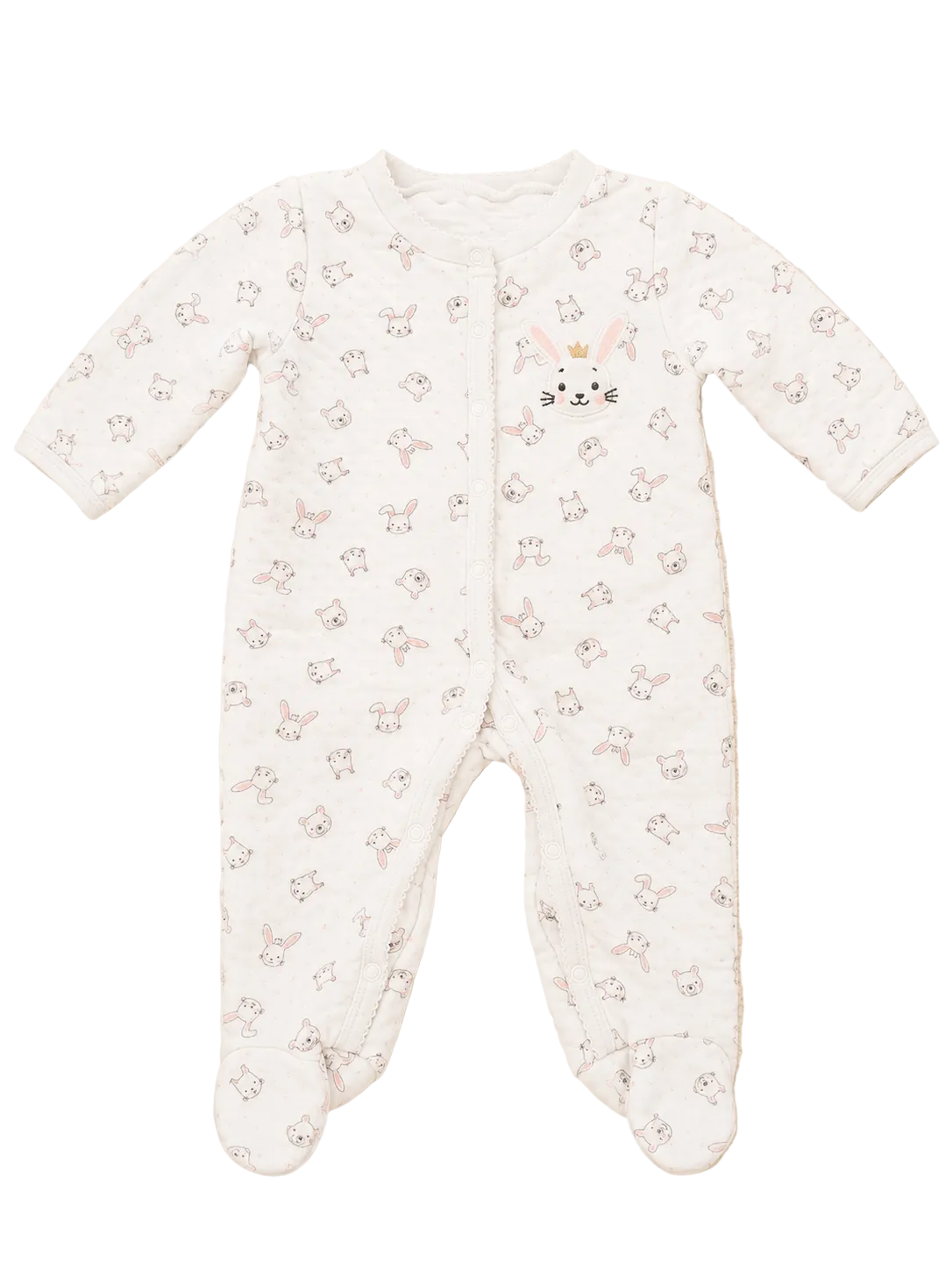 Baby Schlafanzug Weiß mit Häschenprint