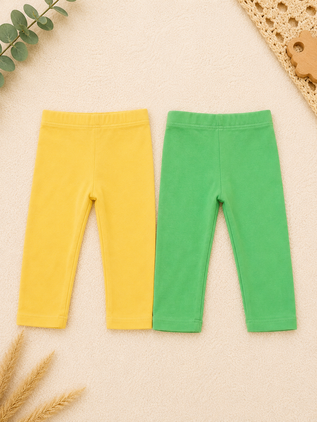 Baby Leggings 2er-Set Gelb & Grün
