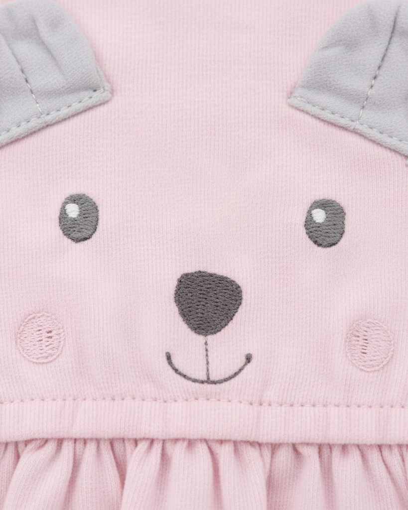 Kleid Rosa Bärenmotiv