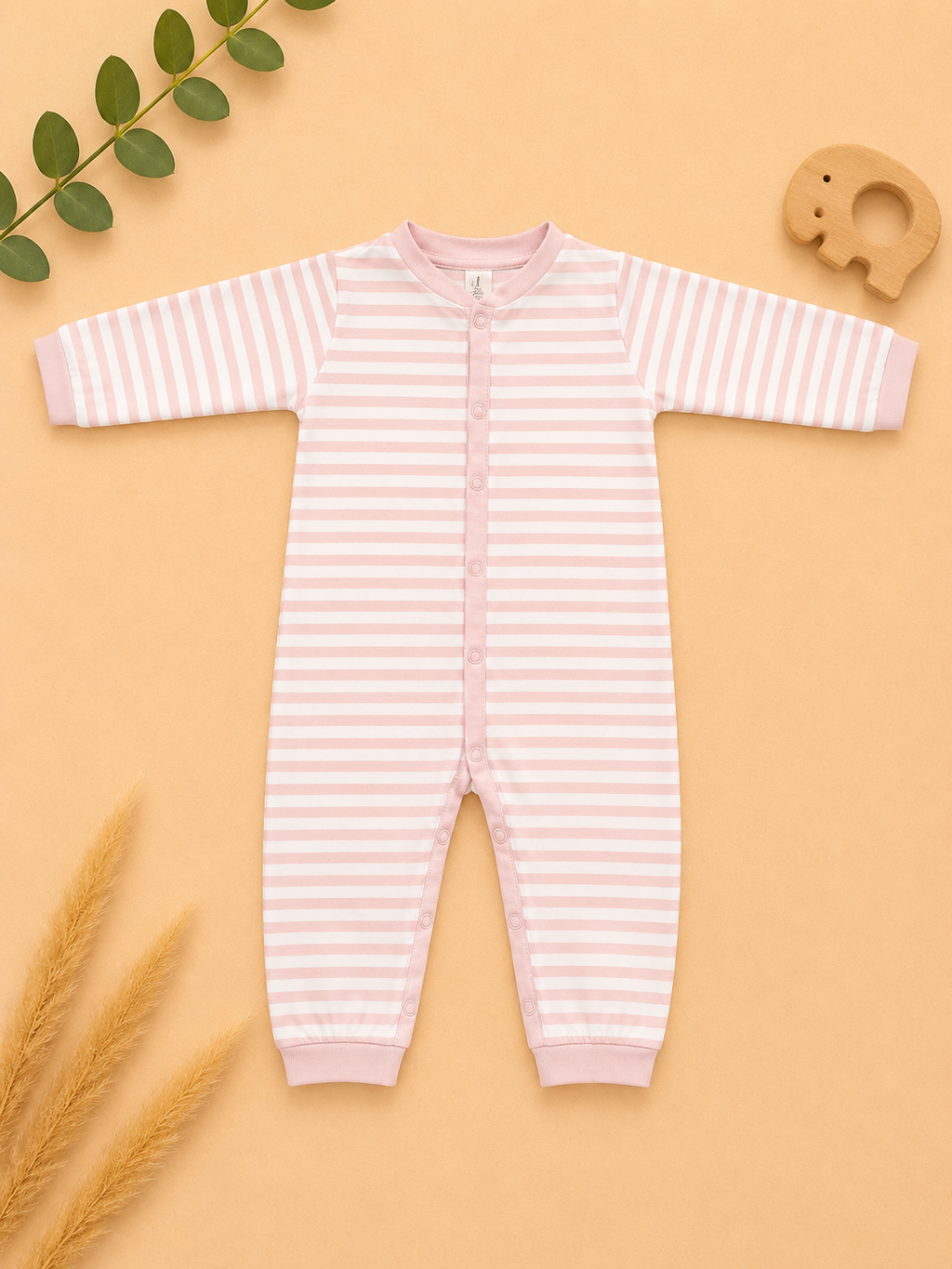 H&M Schlafanzug Gestreift Rosa