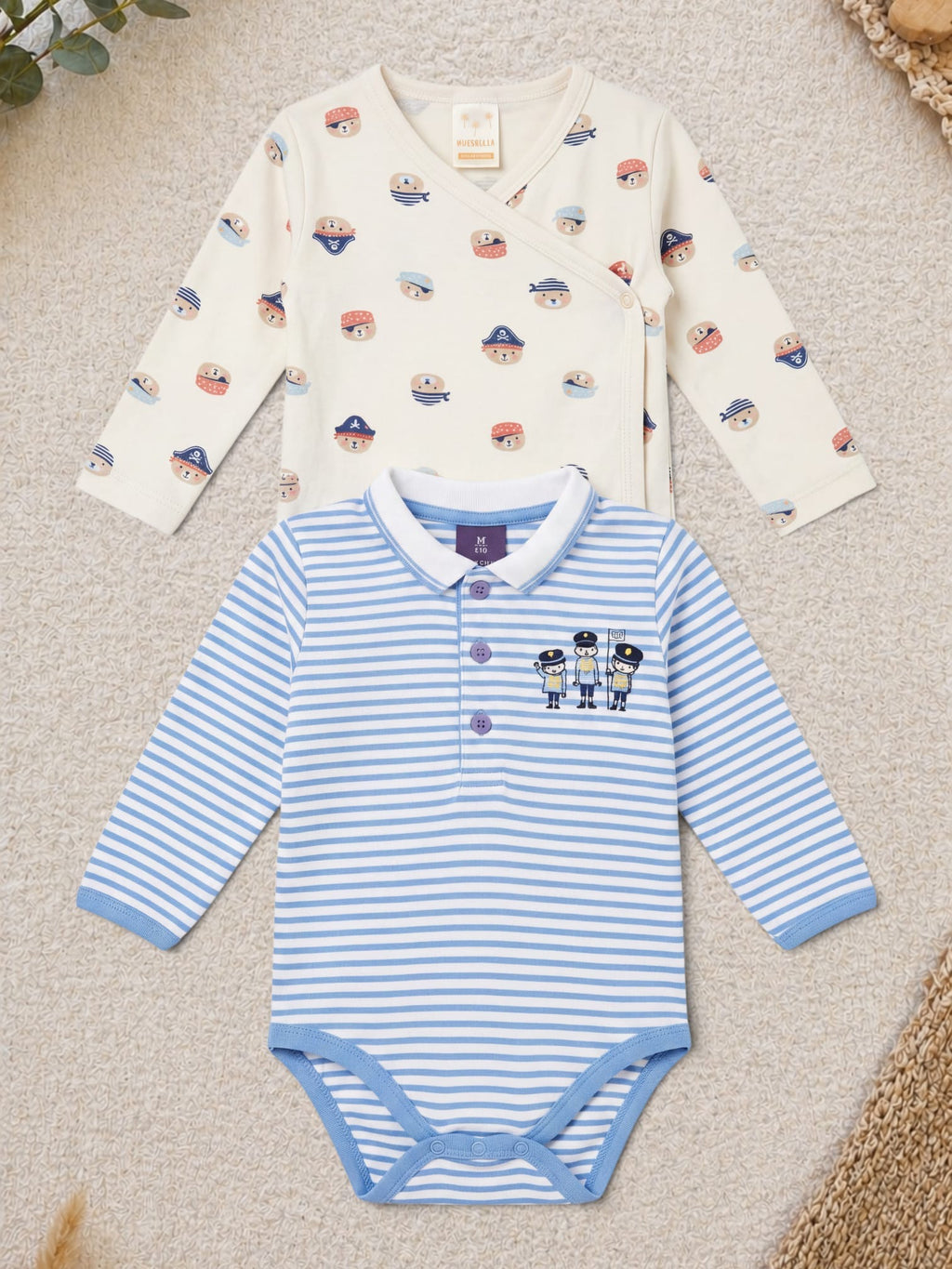 Baby Wickelbody & Poloshirt Set