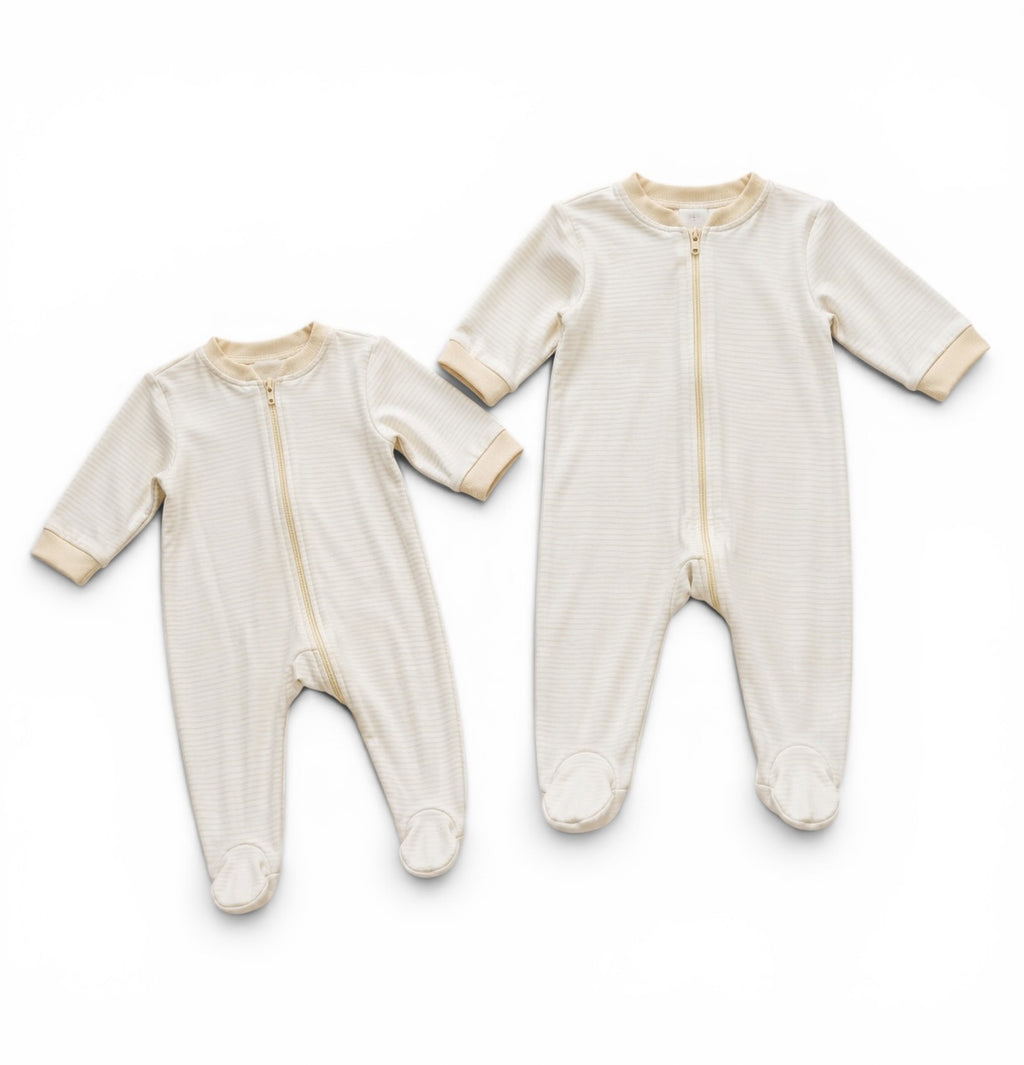 Baby Schlafanzug Set Cremeweiss