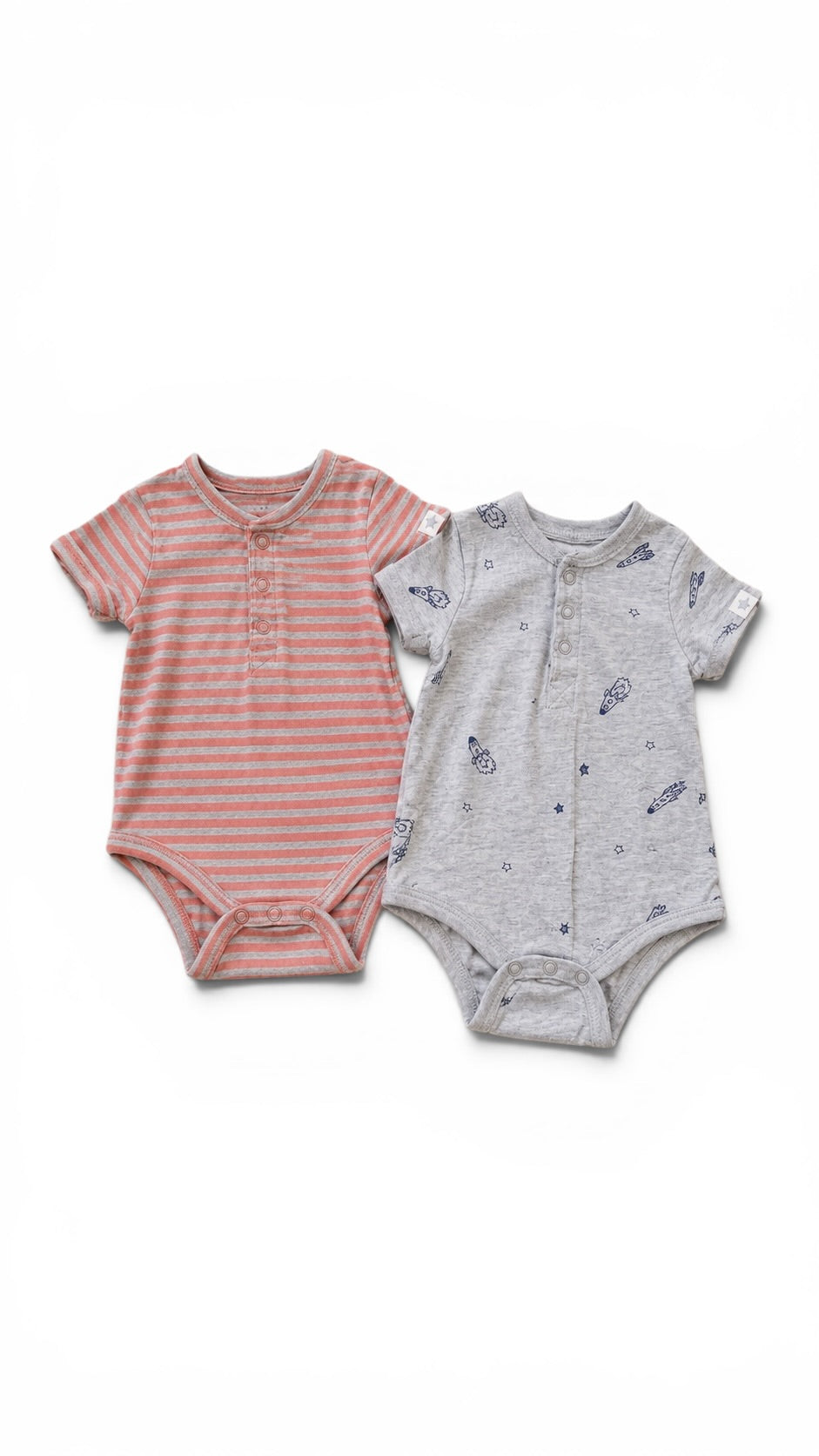 2 süße Baby Kurzarmbodys im Set