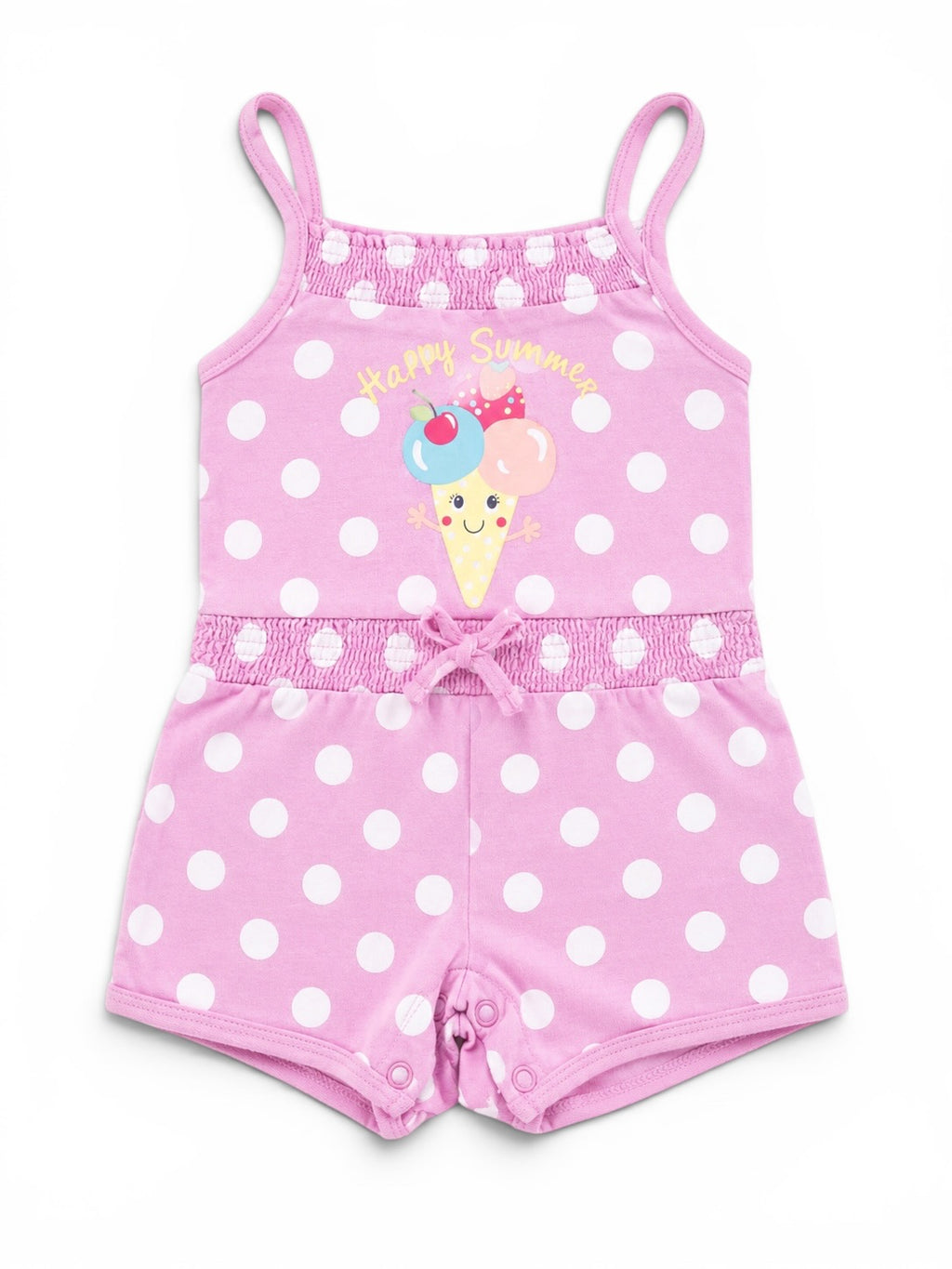Sommer Strampler Rosa Punkte