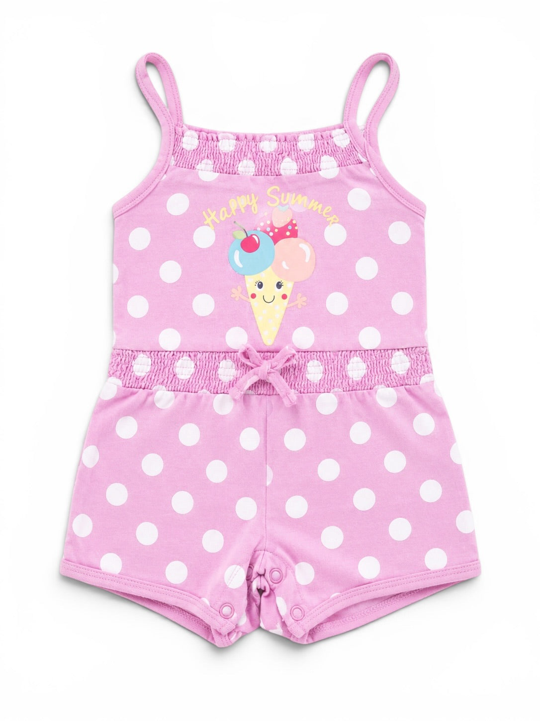 Sommer Strampler Rosa Punkte