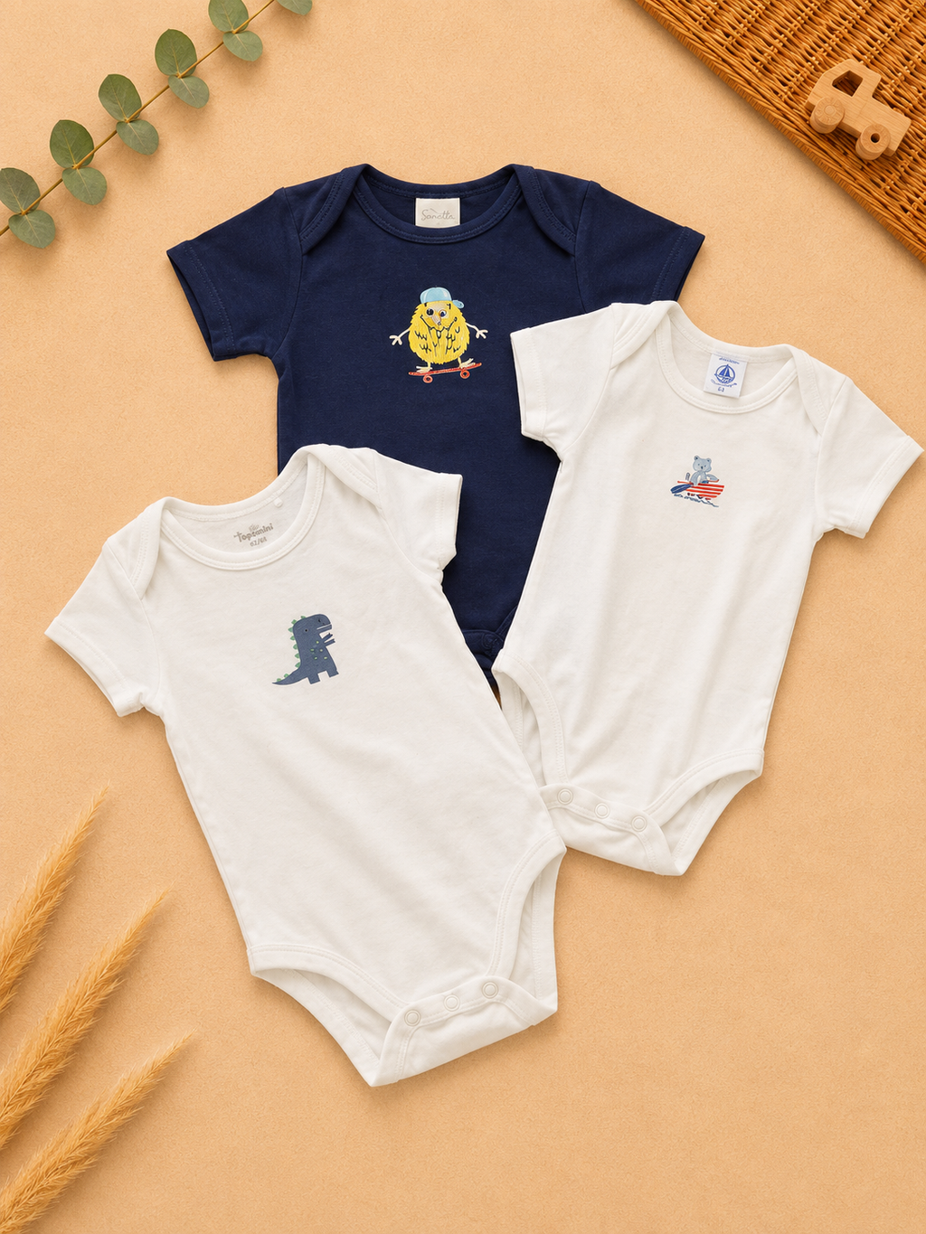 Sanetta & Petit Bateau Baby Body Set