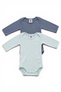 2er-Set Langarmbodys in Blau & Mint