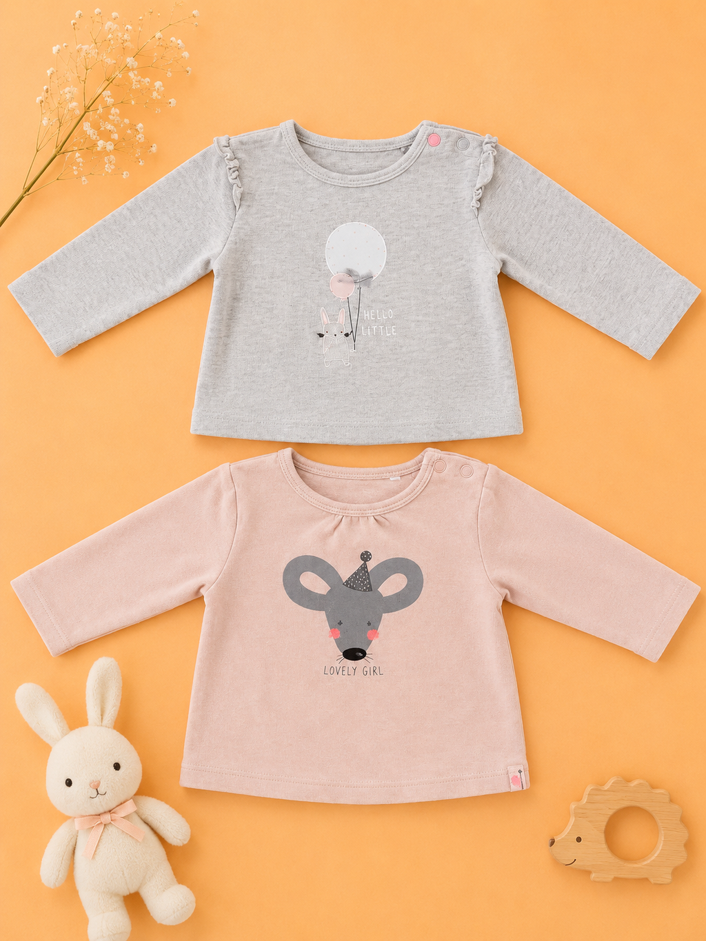 Langarmshirt Set Maus & Hase