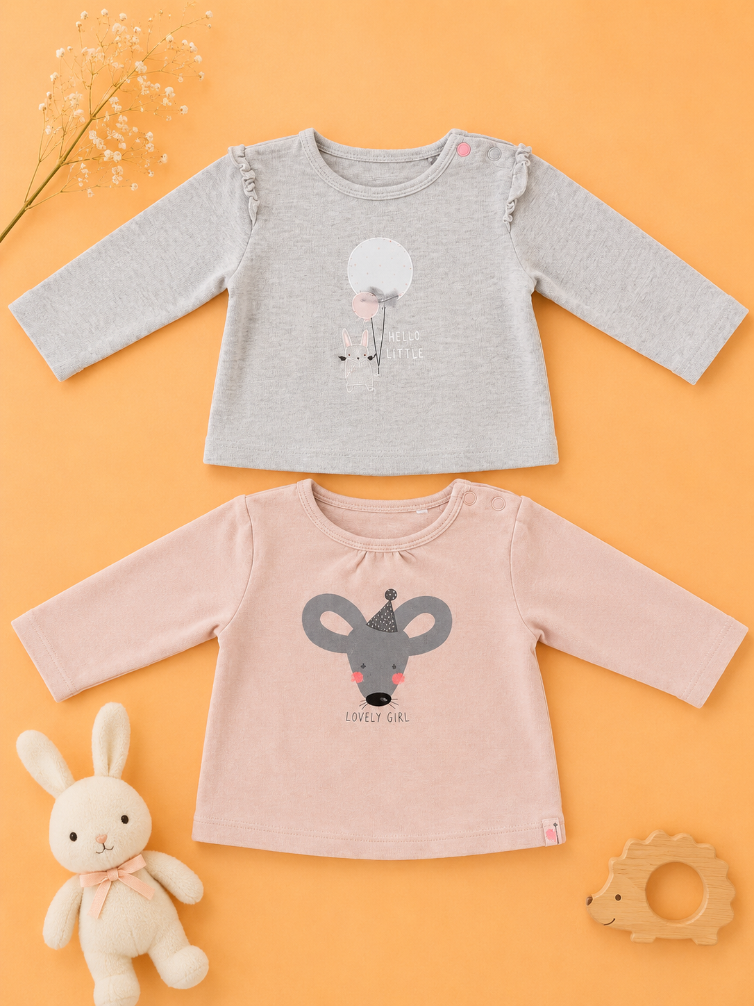 Langarmshirt Set Maus & Hase