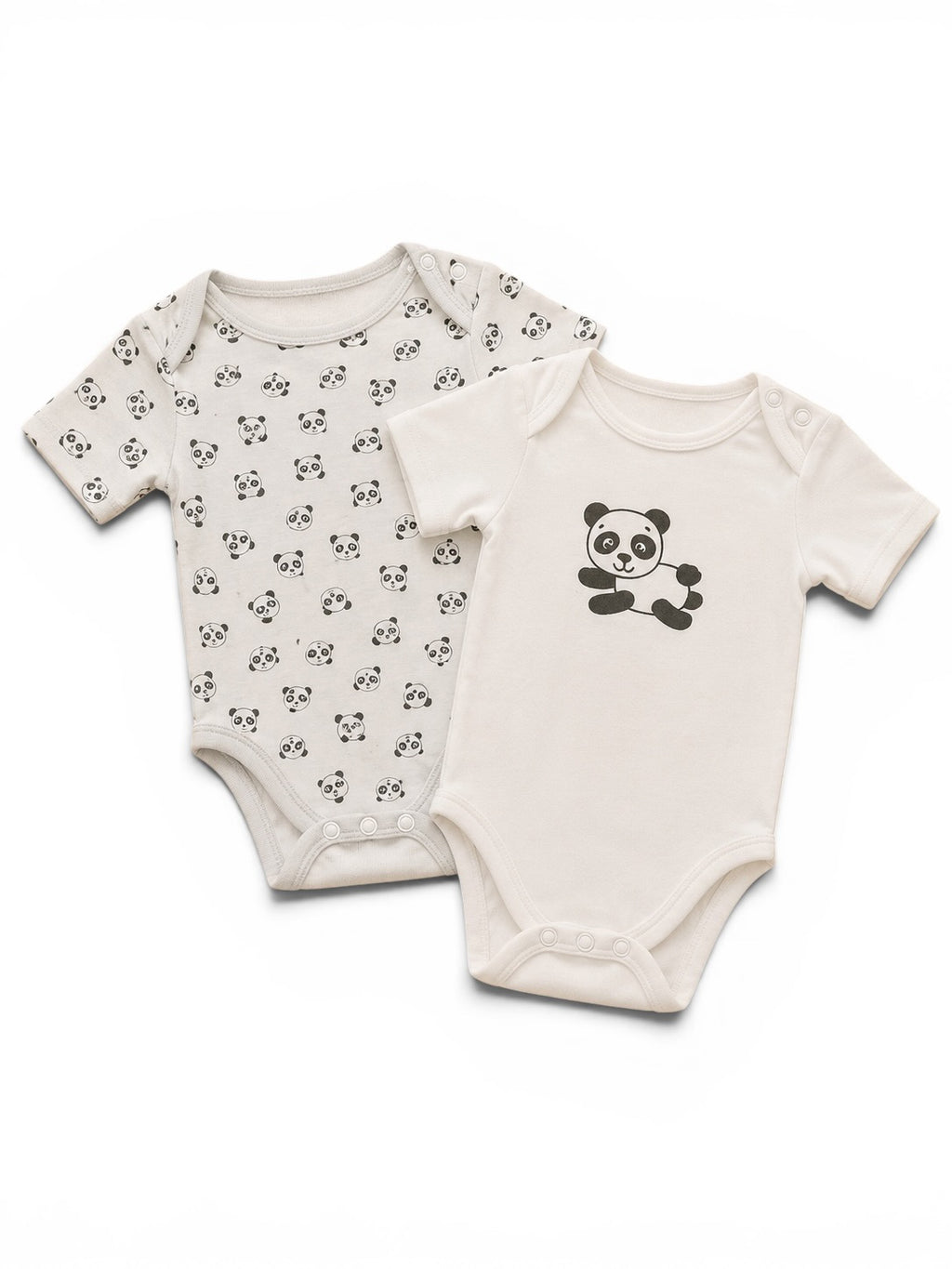 Baby Body Set Panda Weiss-Grau
