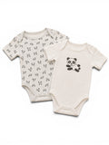 Baby Body Set Panda Weiss-Grau
