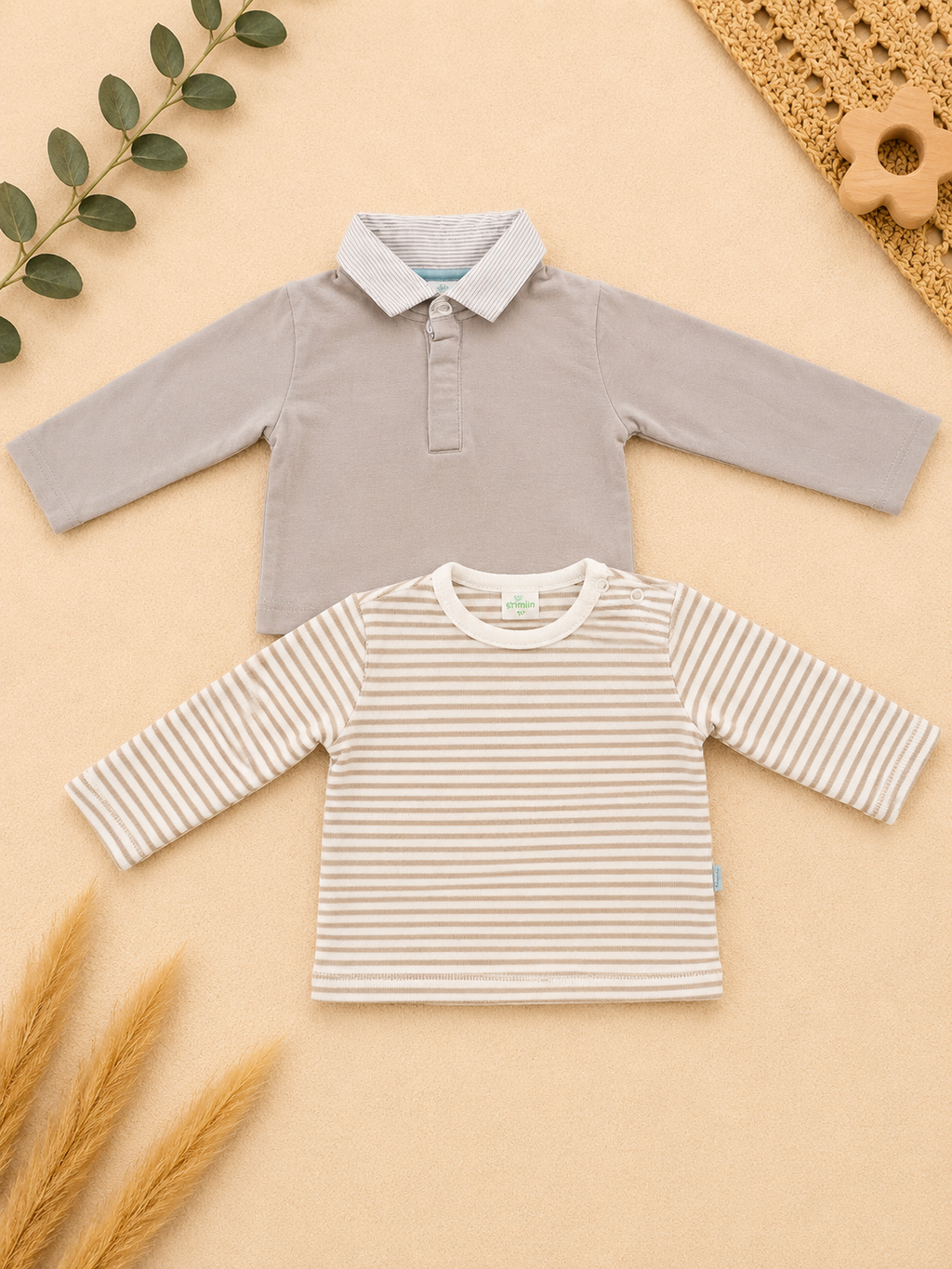Langarmshirt Set Beige