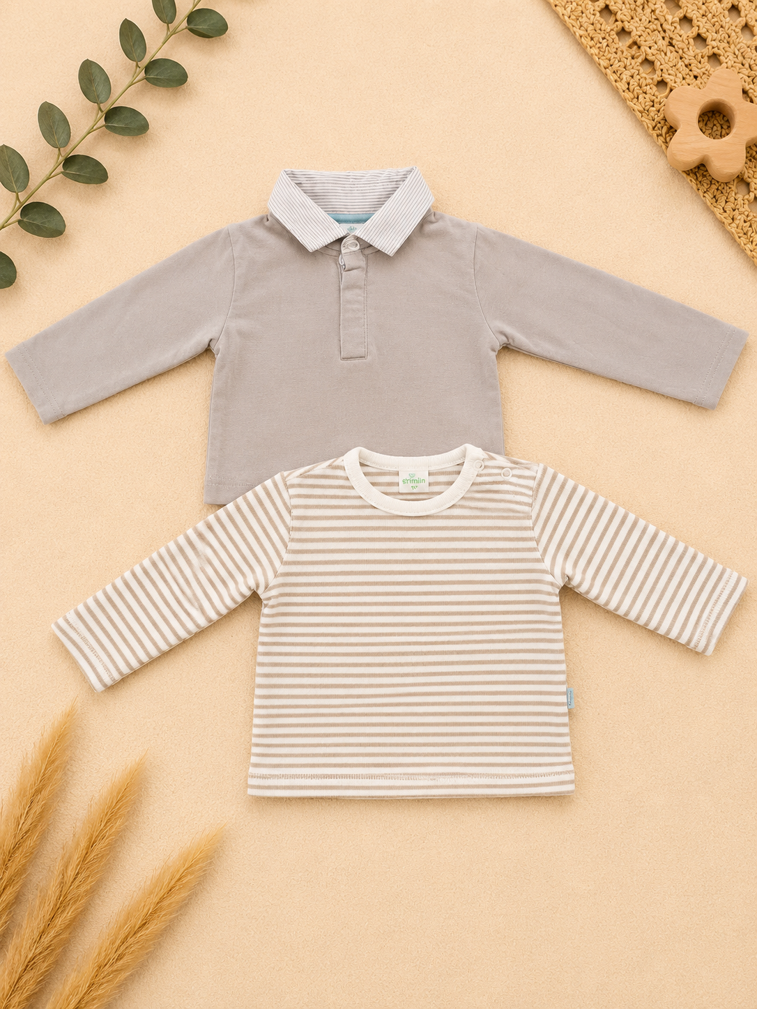 Langarmshirt Set Beige