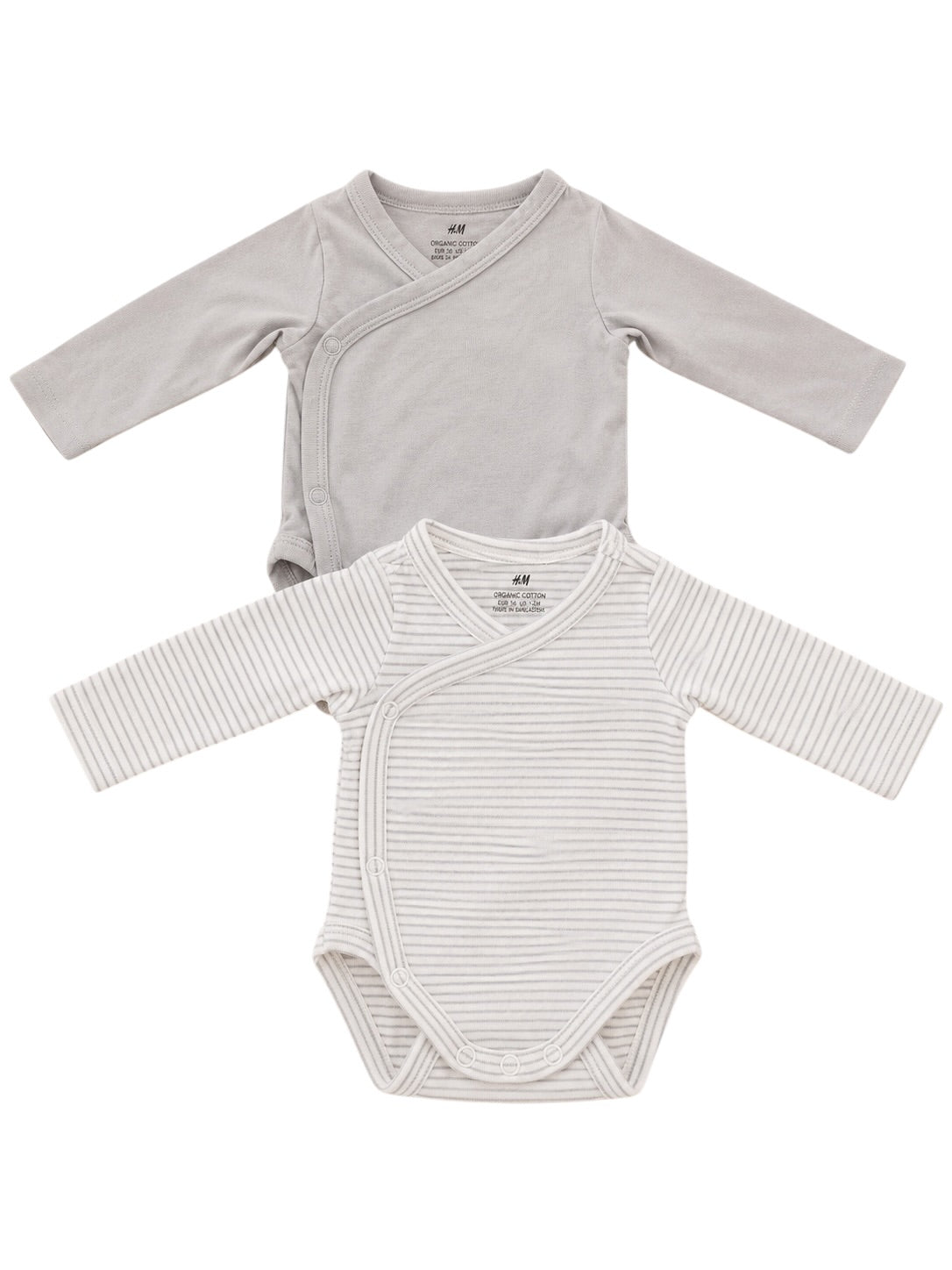 H&M Baby-Wickelbodys 2er-Set Grau