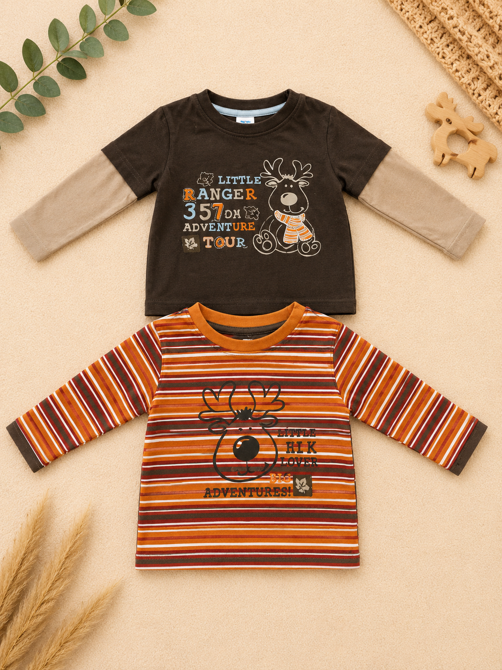 Langarmshirt Set Elch