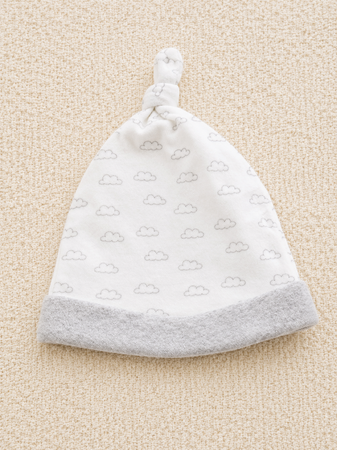 Baby Mütze Wolken Grau-Weiss