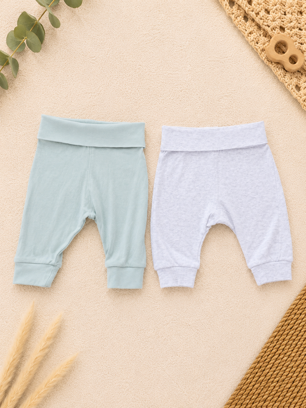 Babyhosen 2er-Set Mint & Hellgrau