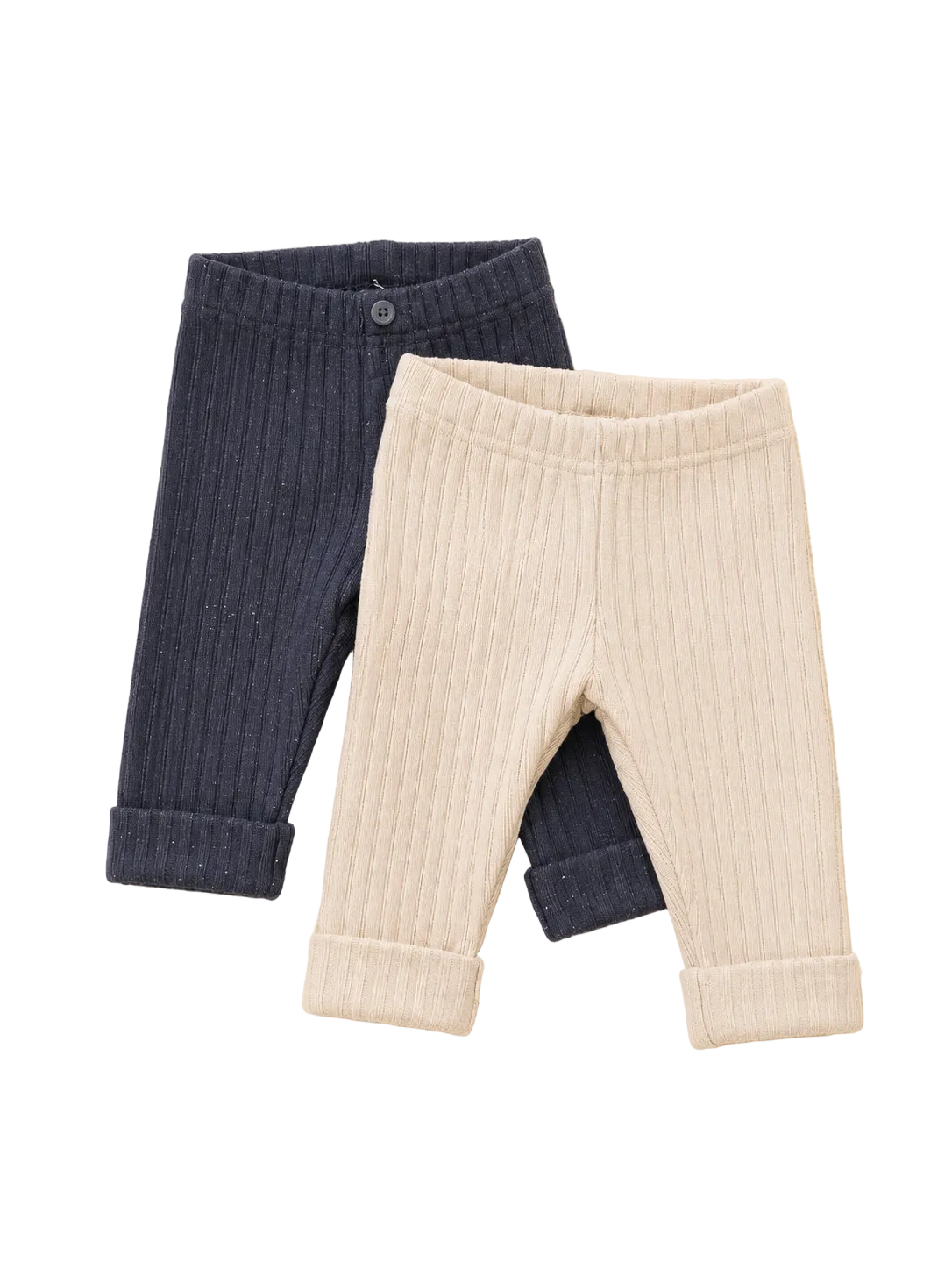 Baby Rippleggings 2er-Set Beige & Dunkelblau H&M