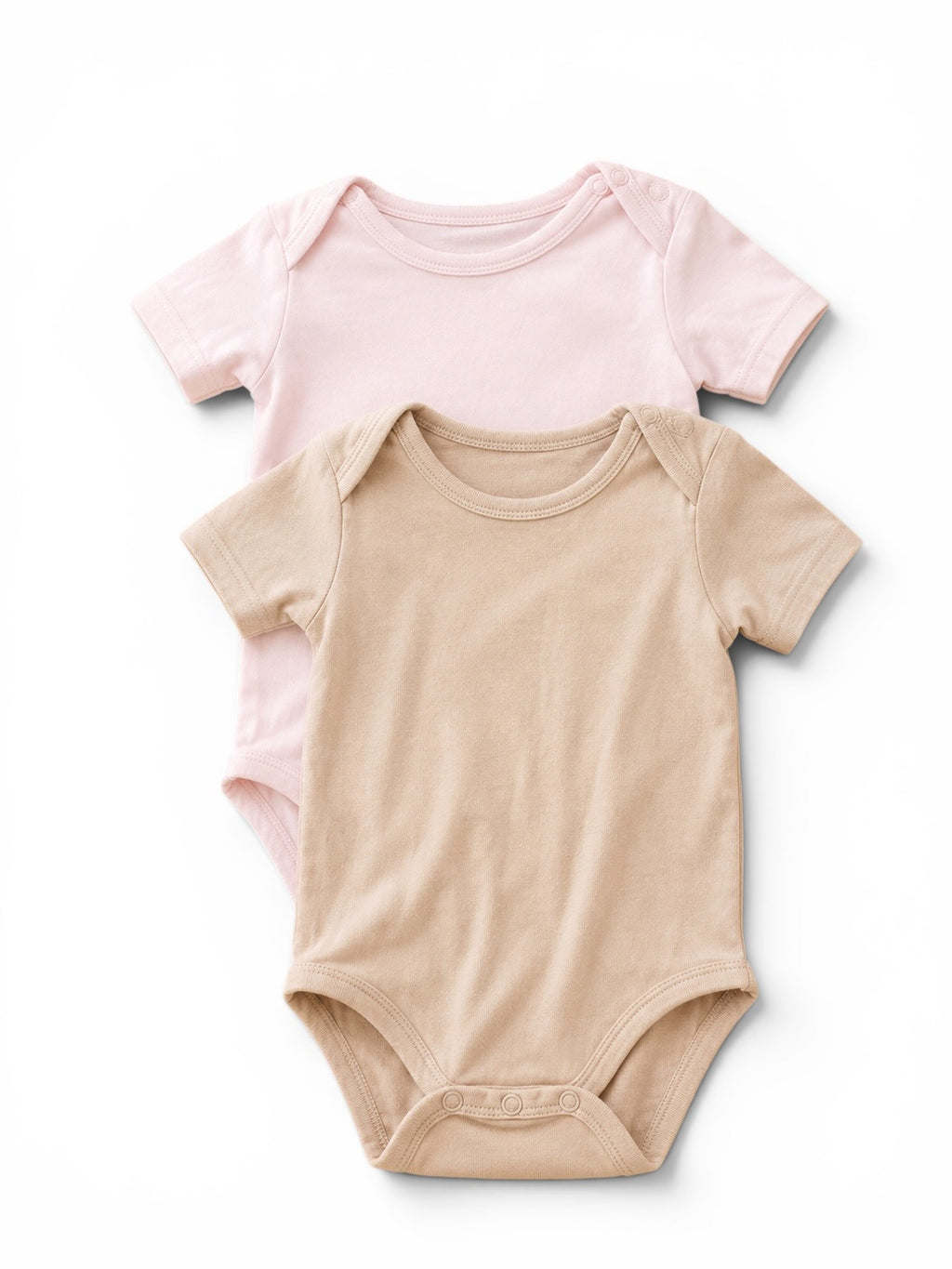 Kurzarm Bodys 2er-Set Rosa/Beige