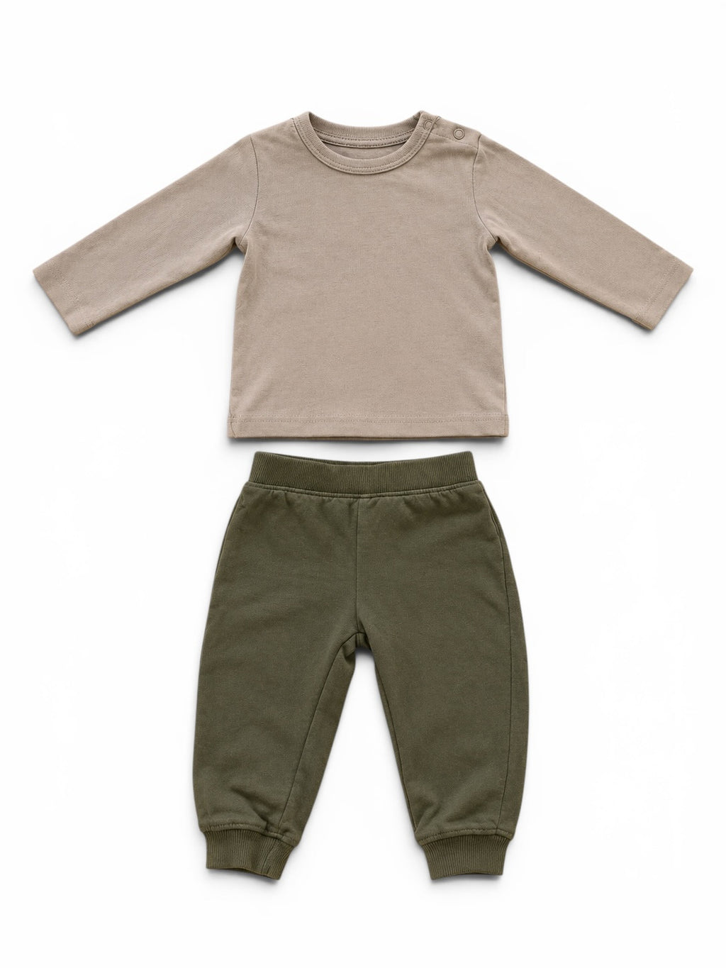 Zweiteiler Set Beige und Oliv