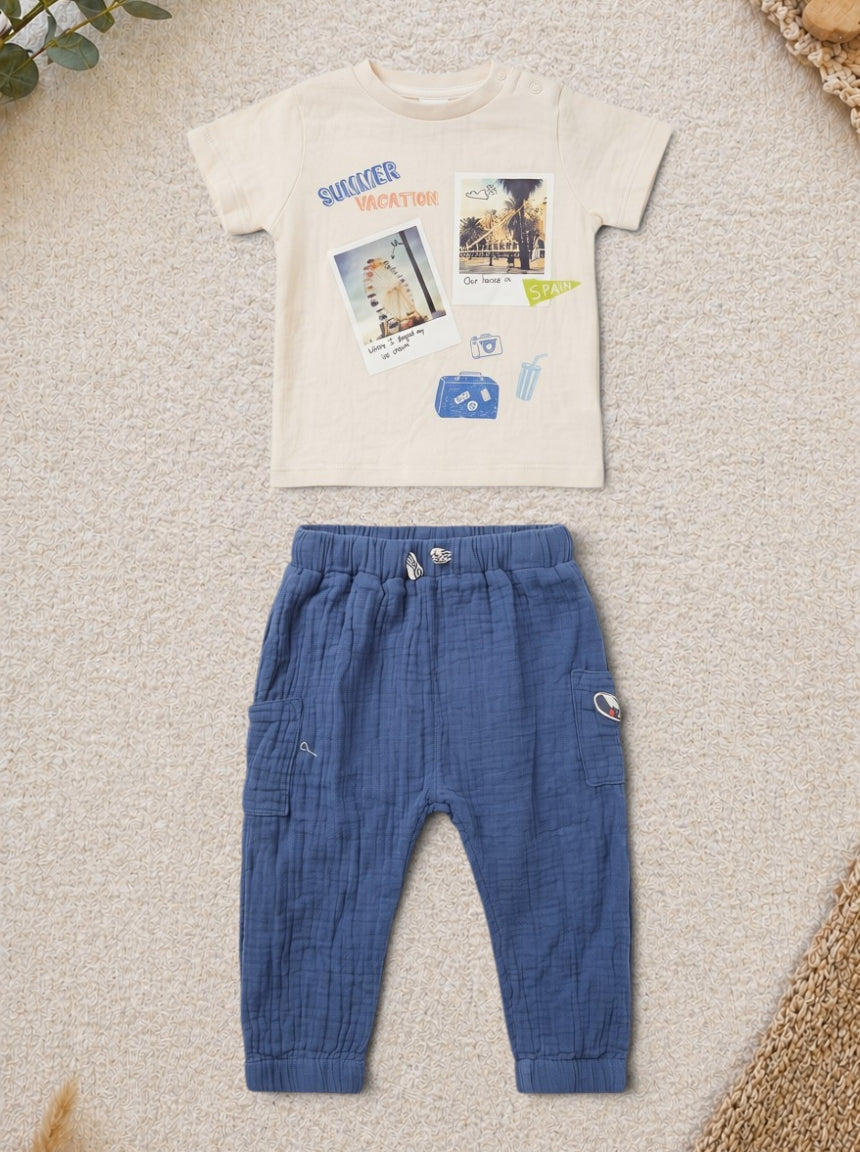 Set Sommer H&M T-Shirt & Musselin Hose