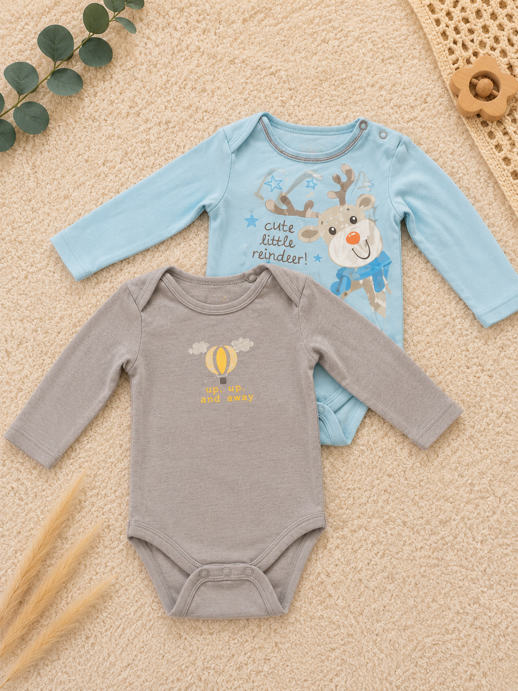 Baby Langarmbody Set Reindeer & Balloon