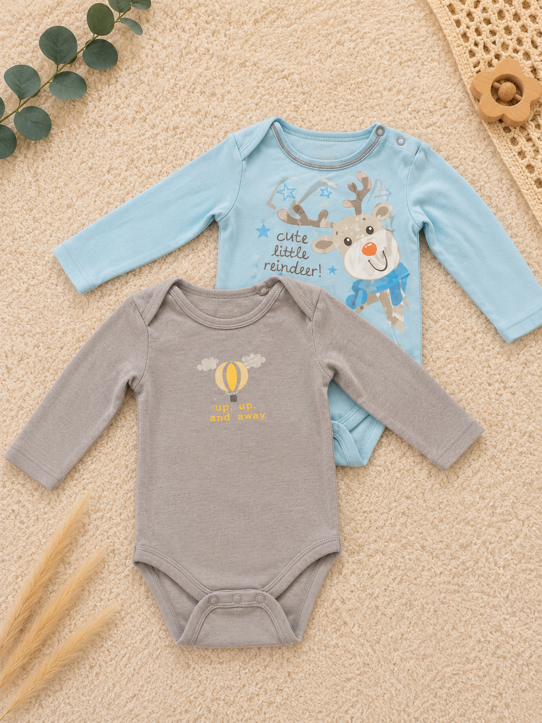 Baby Langarmbody Set Reindeer & Balloon