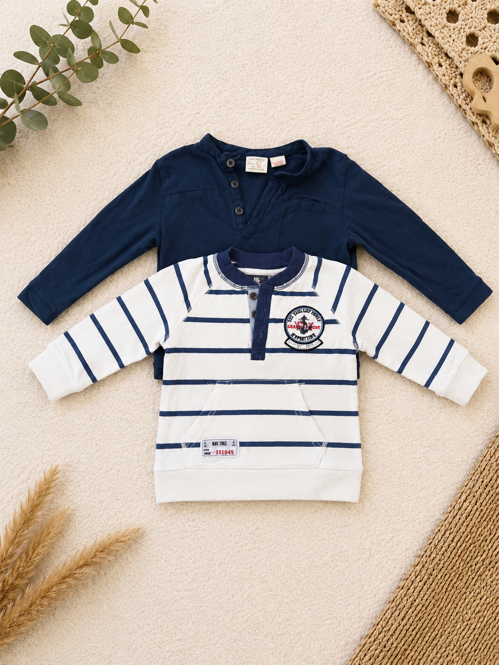 Zara Langarmshirt Set Marine