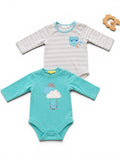 Baby Body Set Türkis & Grau