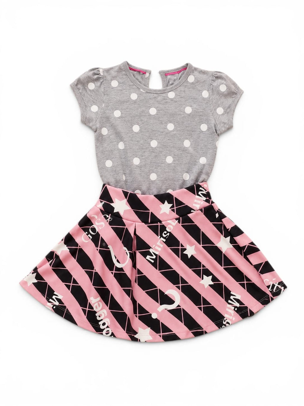 Kleid Grau-Rosa mit Punkten