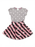 Kleid Grau-Rosa mit Punkten