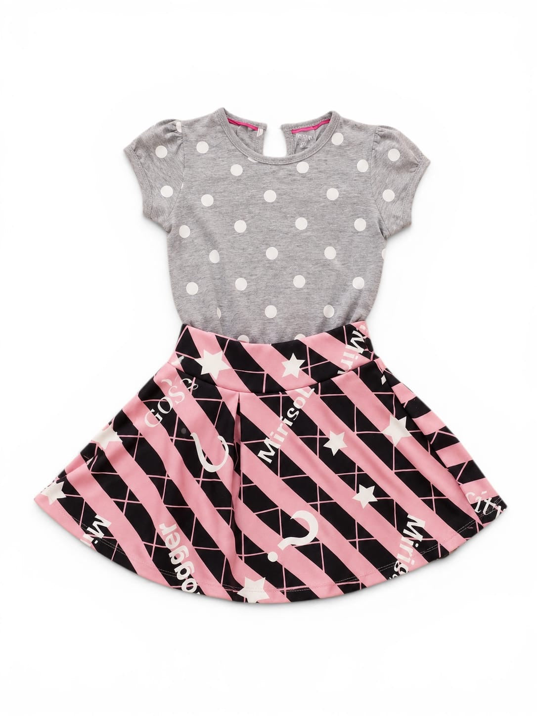 Kleid Grau-Rosa mit Punkten