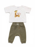 Set Weiss Agathe la Girafe & Khaki Hose C&A