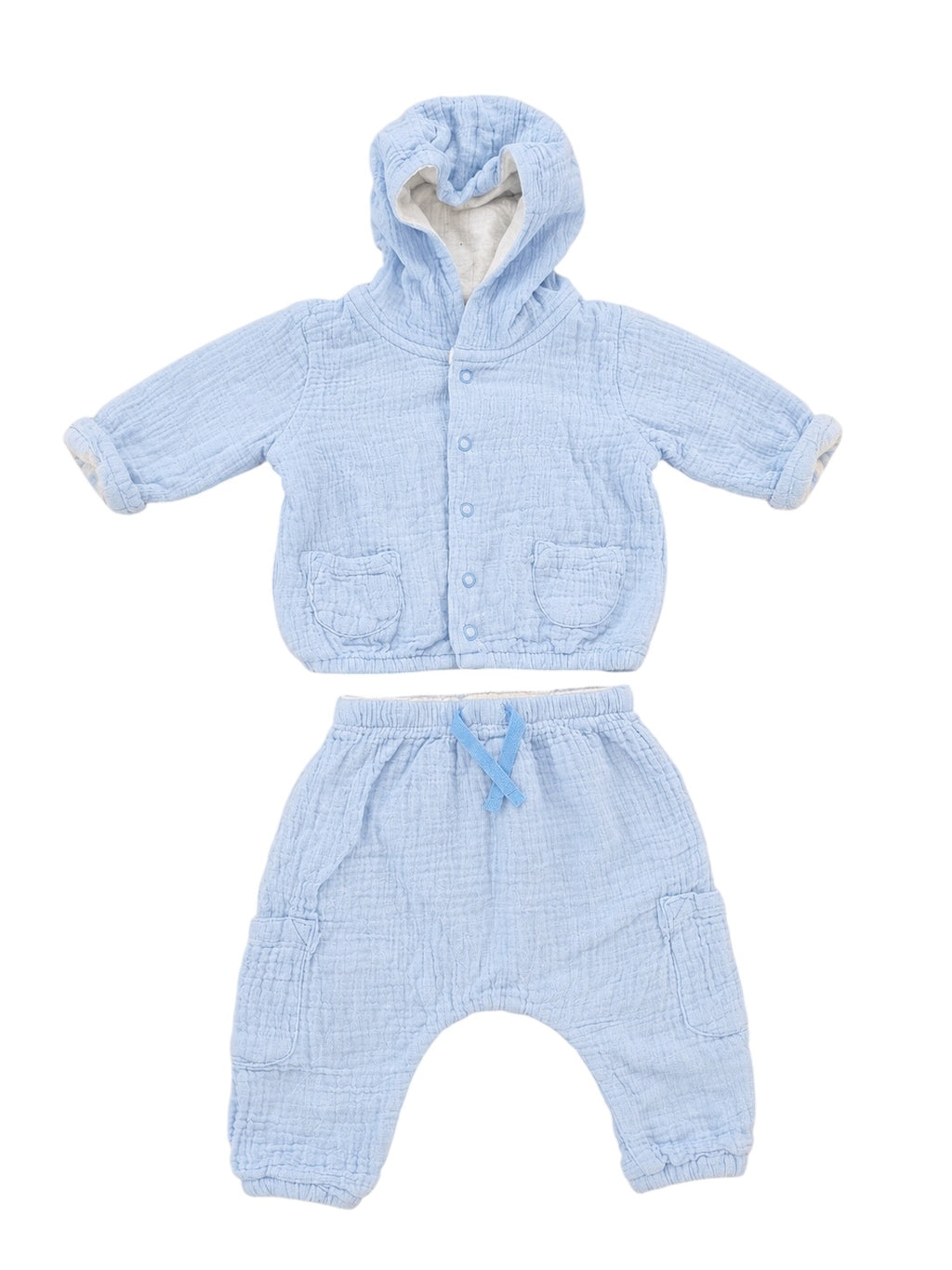 Baby-Set Musselin Hellblau 2-teilig