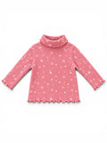 Baby Rollkragenpullover Rosa Blumen