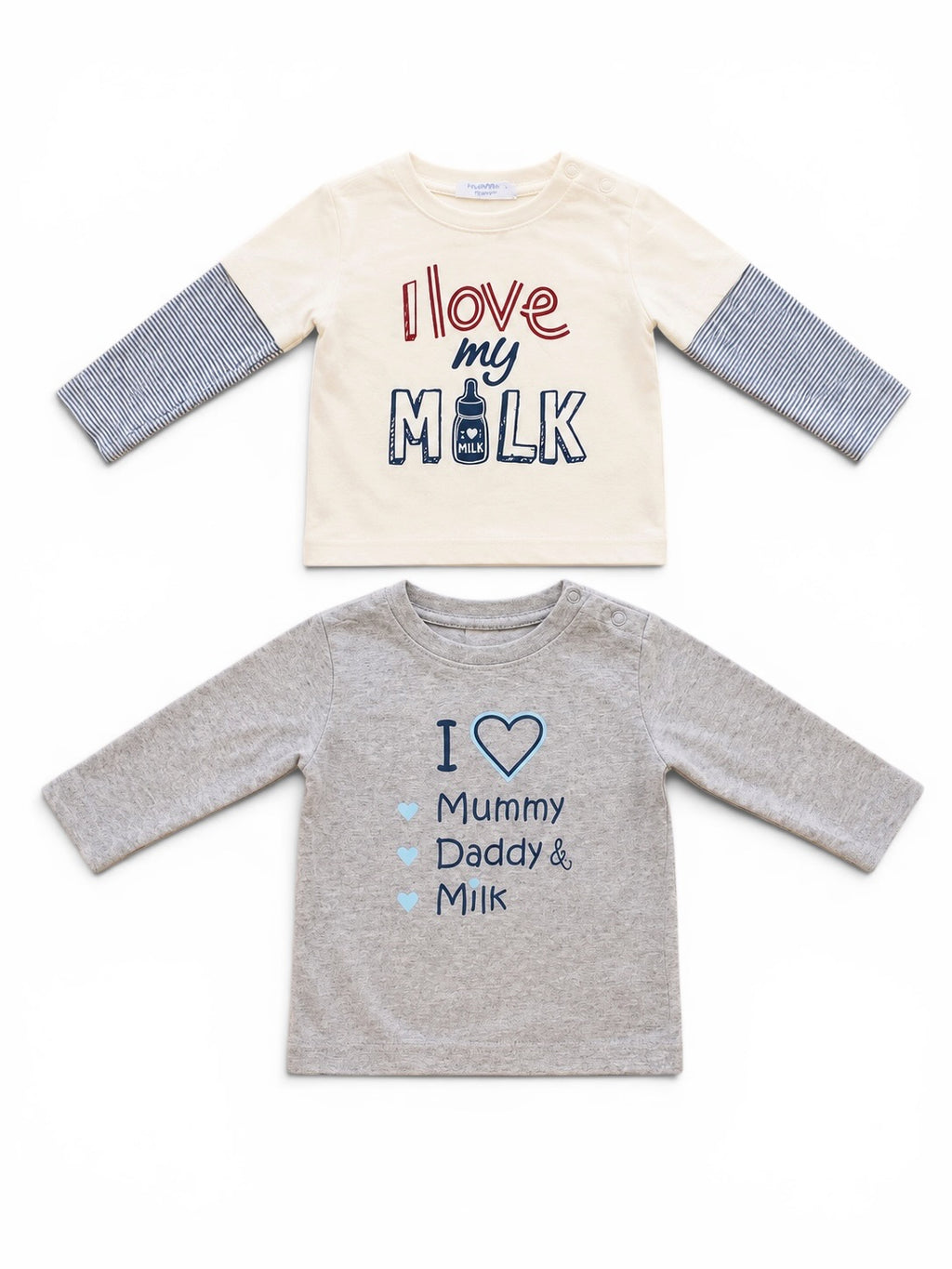 2er Langarmshirt Set Grau