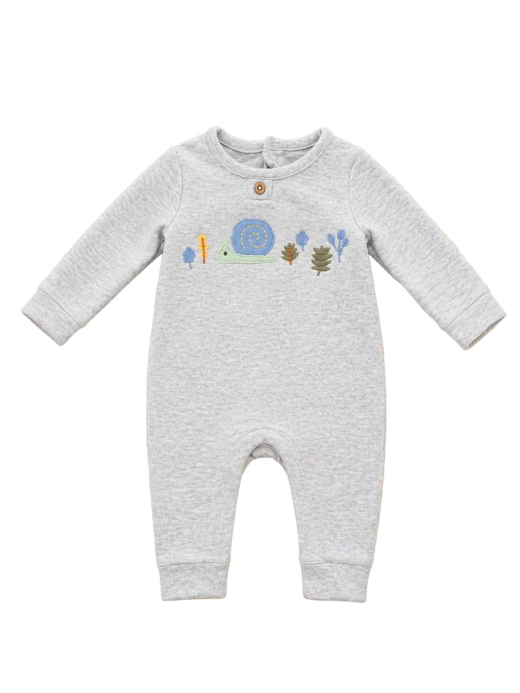 Baby Overall Grau mit Schneckenmotiv